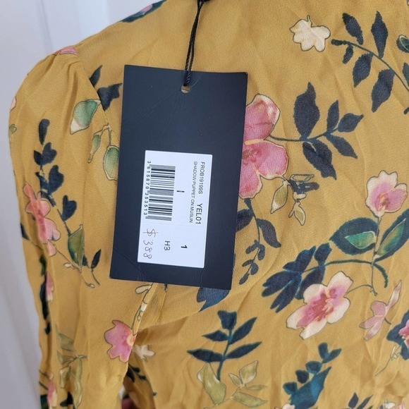 The Kooples Sport Yellow Floral Mini Dress Size S Small - Picture 4 of 6